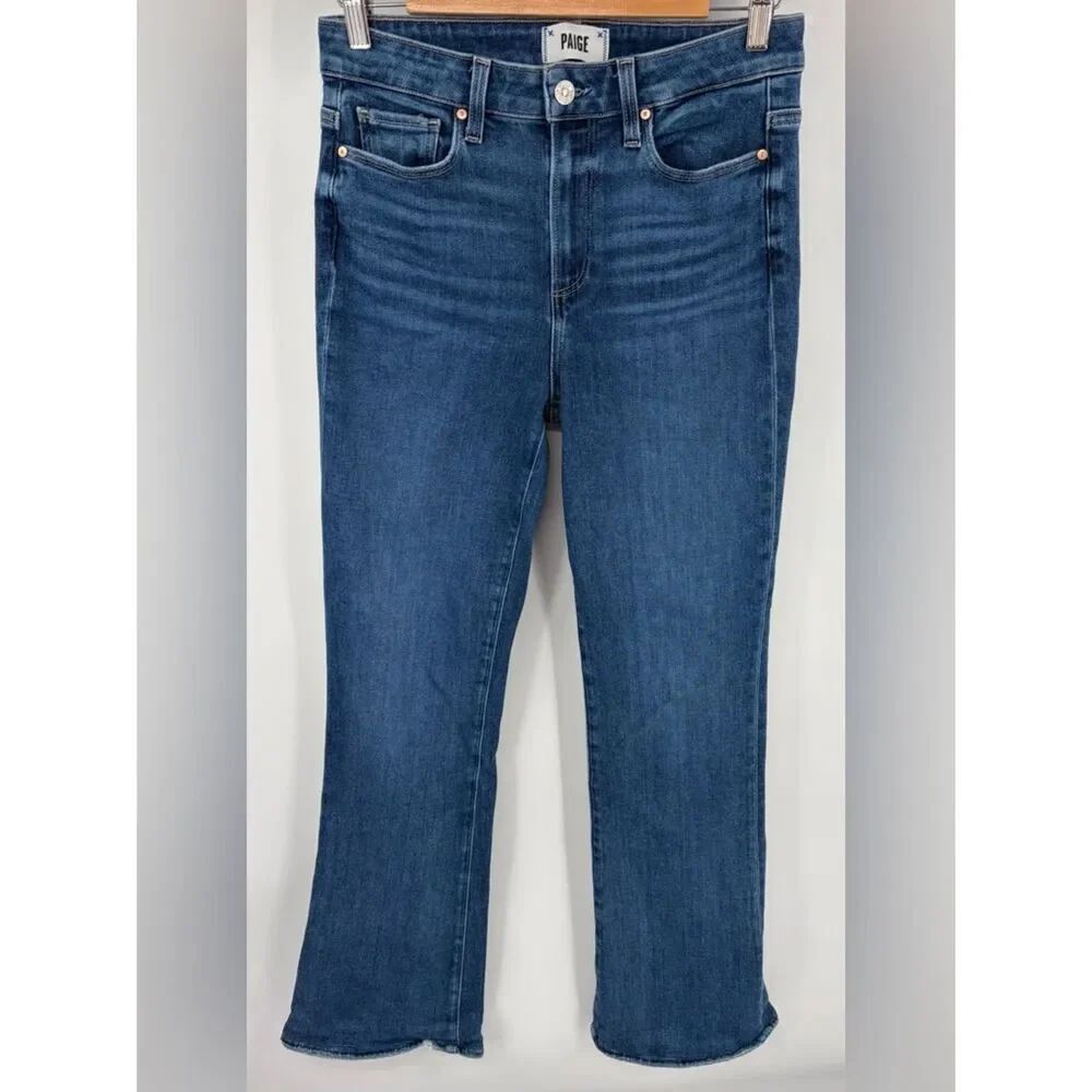 Paige high rise Laurel canyon flare medium wash denim jean women’s 28